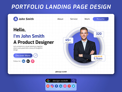 Portfolio Landing Page Design adobe illustrator t shirt branding design rockdh figma design graphic design landing page design portfolio webpage ui ui ux design webpage design website