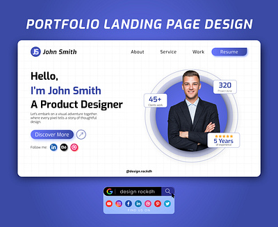 Portfolio Landing Page Design adobe illustrator t shirt branding design rockdh figma design graphic design landing page design portfolio webpage ui ui ux design webpage design website