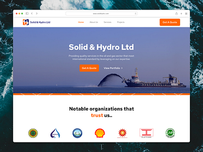 Solid and Hydro - Industry Website Hero Section design graphic design hero home imagery landing saas shots ui ui design ux ux design web design website