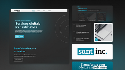 Tech company Visual ID | Sant Inc. branding dark mode design identity design logo minimal tech ui ux web web design