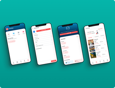 Travel App app aqua booking bus business elegant figma hostel mobile modern profile travel trips ui uiux web app web design website