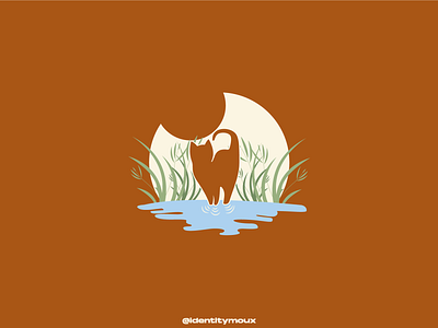 Cat Water Plants Logo brand branding cat design graphic design illustration logo logofolio plants river vector water