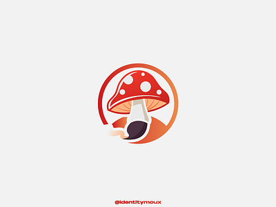 Mushroom Red Brush Art Logo art brand branding brush design graphic design illustration logo logofolio mushroom painting vector