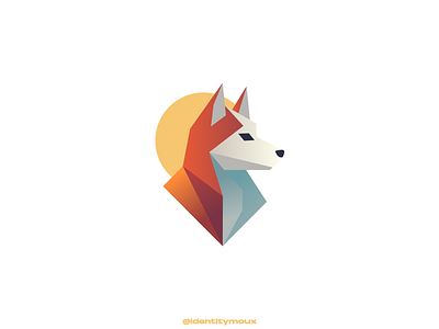 Geometric Fox Logo animal brand branding design dog fauna fox geometric graphic design illustration logo logofolio orange logo patagonia vector wolf