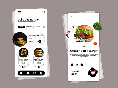 Burger shop mobile app adobe xd android app app design branding design food app graphic design illustration ios app iphone app ui