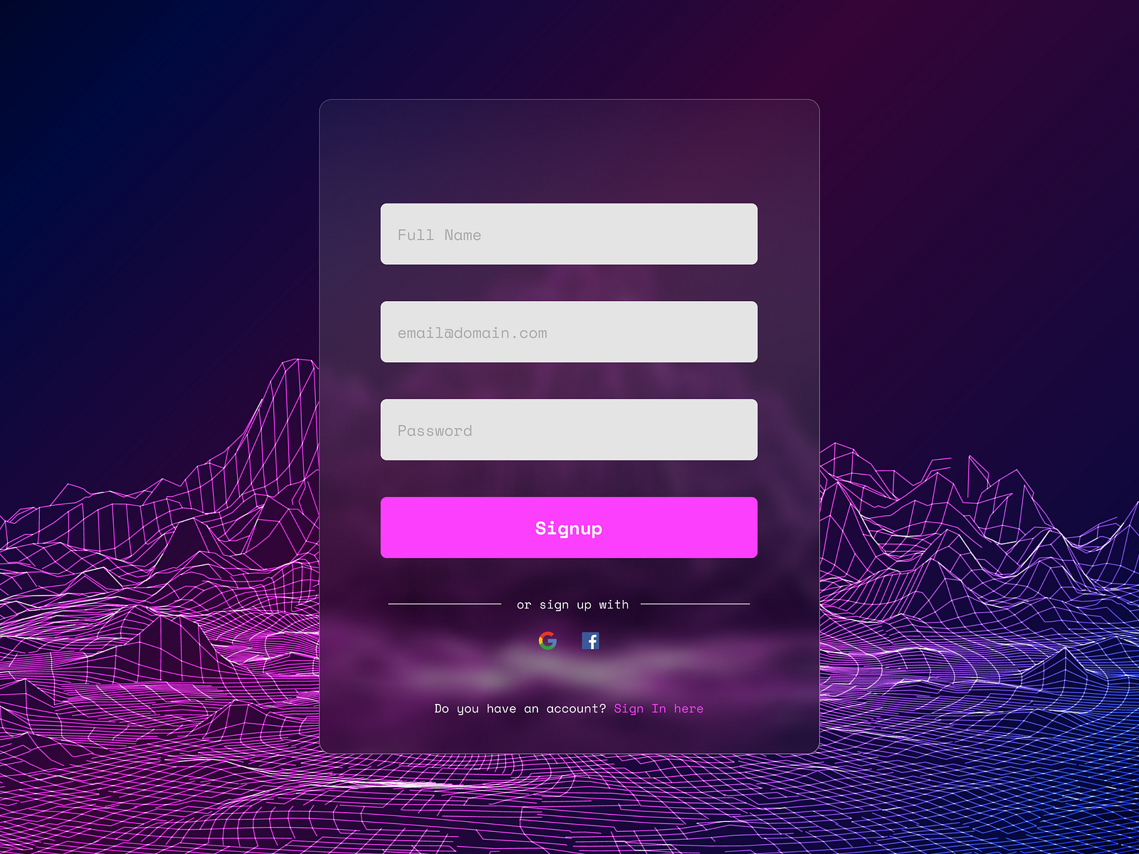 Sign-up page, modal, form #DailyUI by Olushola Tobi on Dribbble