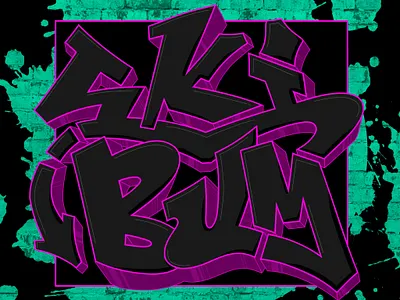 Ski bum. design digital art digital lettering graffiti graphic design graphic designer illustration lettering ski skiing