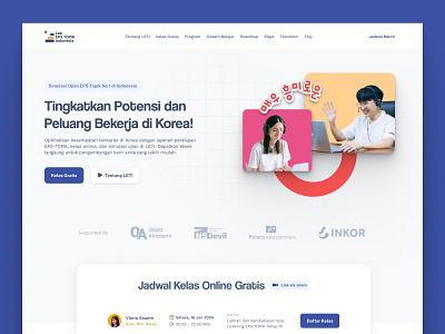 Learning Korean Language - Online Course Website branding company profile graphic design landing page ui design uiux