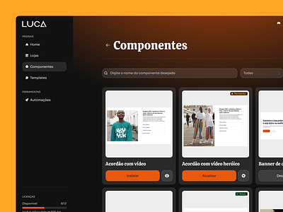 LUCA - Components page design design product design shopify ui ux