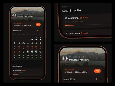 Tracker 3d animation app apple calendar country graphic design interaction ios location motion graphics nomad tracker travelling ui user experience user interface ux