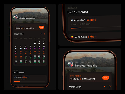 Tracker 3d animation app apple calendar country graphic design interaction ios location motion graphics nomad tracker travelling ui user experience user interface ux