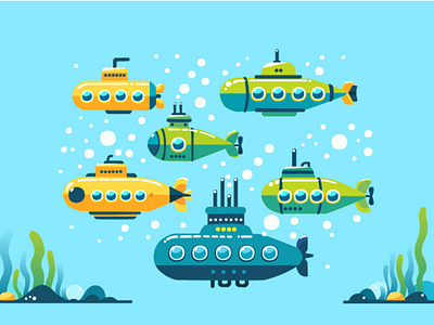 Set Cartoon Submarines Underwater Seascape Background america background cartoon celebration clipart illustration military national navy ocean sea seascape ship submarine underwater vector warship water watercraft