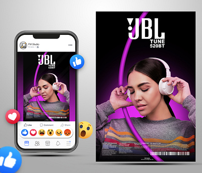 JBL 520BT 3d animation branding graphic design logo motion graphics