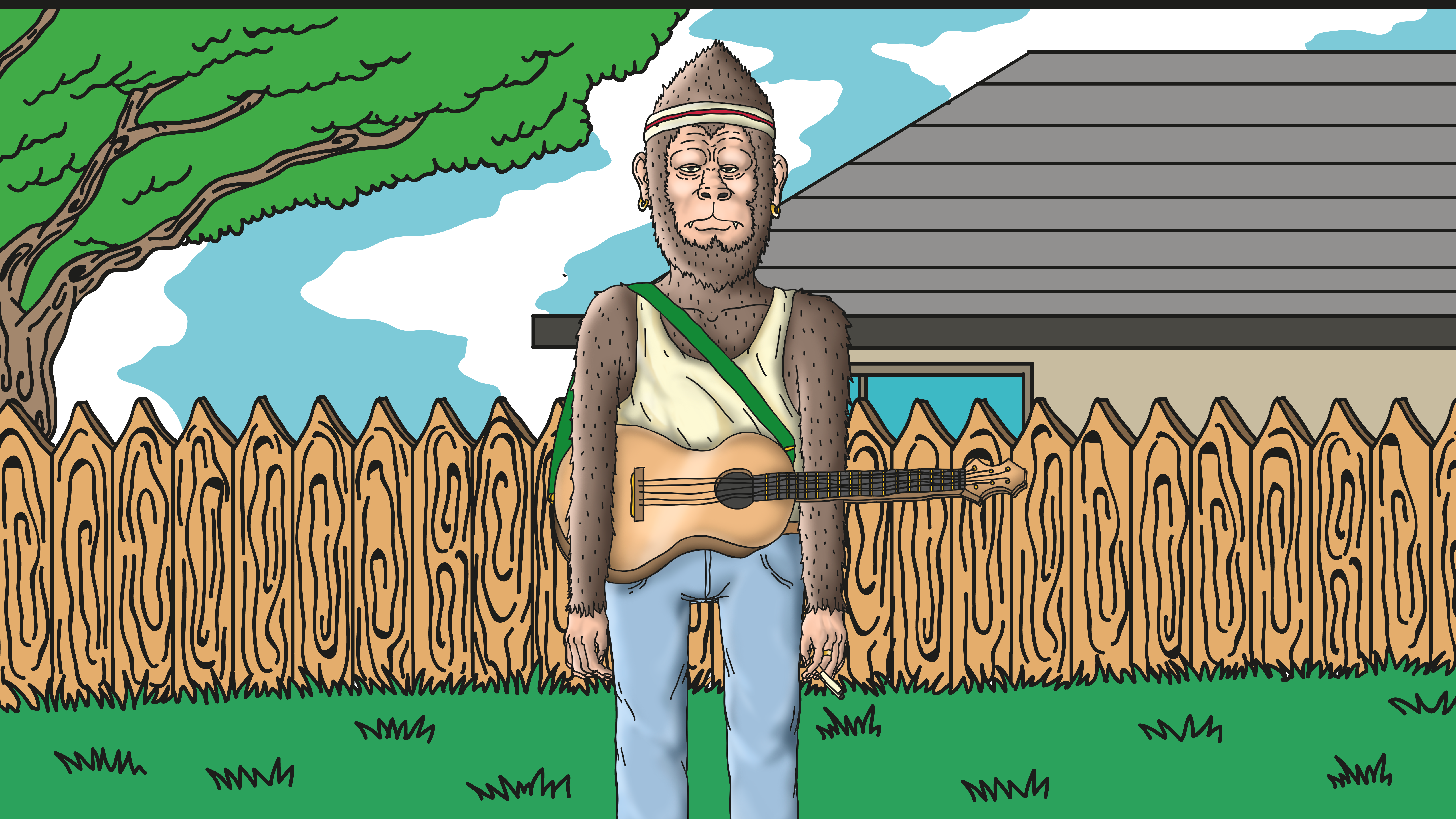 Edwin the Gorilla cartoon character design concept art digital art illustration