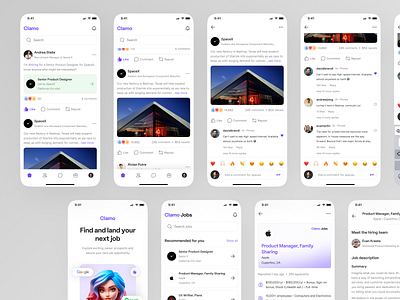 ✨ Clamo - Job Portal App app app design app mobile clean job job app job mobile app job portal linkedin ui uiux ux