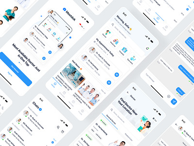 Meetdok - Doctor Appointment App app appointment blue chat clean design doctor healthy ios meet meetdok mobile apps modern ui ux