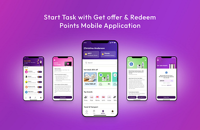 Start Task with Get offer & Redeem Points Mobile Application adobe suites animation branding figma graphic design mobile app mobile design motion graphics prototyping ui