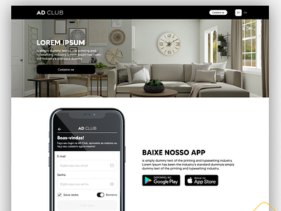 Landing Page - ADP CLUB app banco bank bradesco branding desigin digital design illustration landing page login logo moveis ui ux