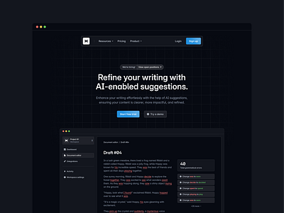 Cascade Hero Section ai app branding dark dark mode dashboard design graphic design hero illustration landing page logo product typography ui ux vector