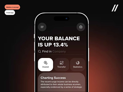 Investment Tracker Mobile iOS App android app design app interface dark theme dashboard finance fintech investment ios mobile mobile app mobile ui product design start up statistics tracker