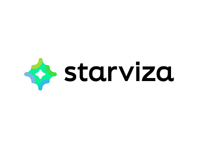 Starviza bold design geometric logo logodesign modern star technology