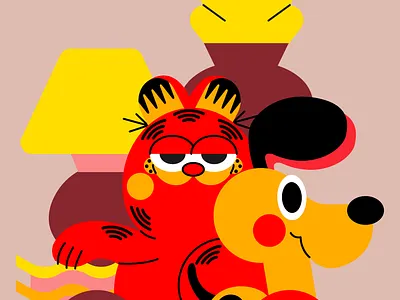 Garfield! cartoon cat dog garfeild illustration ilustración jhonny núñez oddie