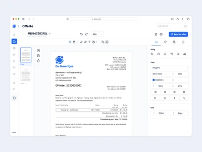 Document builder. Create your quote. builder app dashboard design document editing editor landing page minimalism offerte offerte builder pdf product design resume saas text editor typography ui ui ux ux web app web design