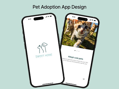 Pet Adoption | App design | UI/UX Design app branding design graphic design typography ui ux