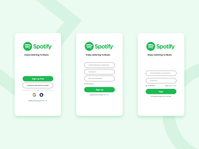 Login Page Spotify app branding graphic design login page mobile music spotify ui
