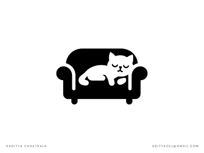 Sleepy cat animal best top branding cat cat logo cats creative cute icon identity illustration logo logo design logo designer mascot minimal negative space simple sleep unique