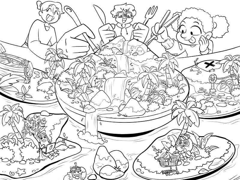 Good food..Good Mood - Illustration WIP artwork comic commission design digital illustration marketing assets visual