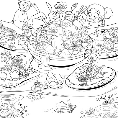 Good food..Good Mood - Illustration WIP artwork comic commission design digital illustration marketing assets visual