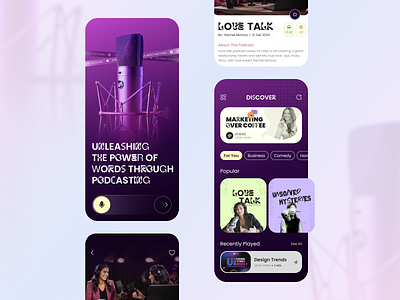 Podcast Mobile App Design app design app development app interaction app ui apple podcasts application ui google podcasts mobile app mobile app design mobile ui playlists podcast app design podcast list podcast mobile app design podcast ui podcasts podcasts app streaming ui design ux ui design