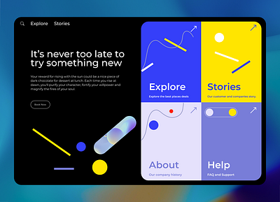 Explore Page. interaction design ui