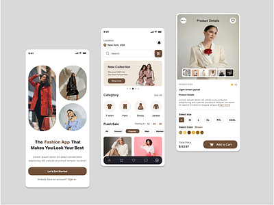 E-Commerce Mobile App 🧥 app branding design ecommerce graphic design illustration logo typography ui ux vector