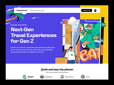 Travel for Gen Z airbnb app landing page attractions book travel experiences expedia experiences getyourguide hero banner landing page design things to do tiqets tours travel booking ui ux viator visit a city vrbo web design website design