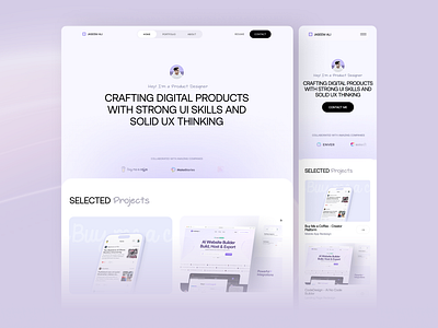 Portfolio website - heyjaseem.com clean design mobile app popular portfolio portfoliosite productdesigner site ui uidesign uidesigner uiux userinterface website