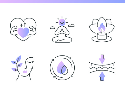 Face Yoga icons blood calm candle circulation elasticity face icon icons lotus meditate muscles reduce relax strengthen stress wrinkles yoga