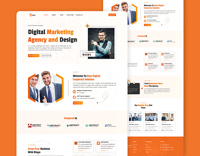 Digital Agency website Landing Page UI Design about section ui design app design banner design blog section ui design branding clean ui design digital agency ui graphic design hero banner homepage design landing page landing page design service section ui design ui ui ux website design website redesign