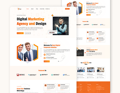 Digital Agency website Landing Page UI Design about section ui design app design banner design blog section ui design branding clean ui design digital agency ui graphic design hero banner homepage design landing page landing page design service section ui design ui ui ux website design website redesign