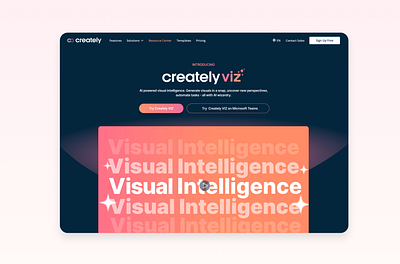 Creately VIZ Web UI ai tools branding dark theme graphic design landing page logo ui ux web ui