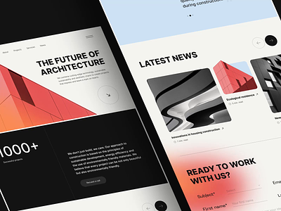 Landing Page for the Architectural Company animation architecture business company concept design landing ui uiux ux webdesign website