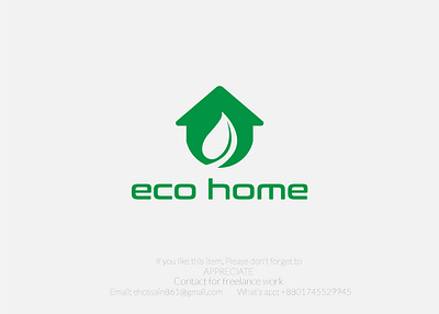 Eco Home logo! best logo business logo eco eco house eco house logo ecohome green logo home house logo logo logo design logos new logo