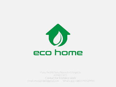 Eco Home logo! best logo business logo eco eco house eco house logo ecohome green logo home house logo logo logo design logos new logo