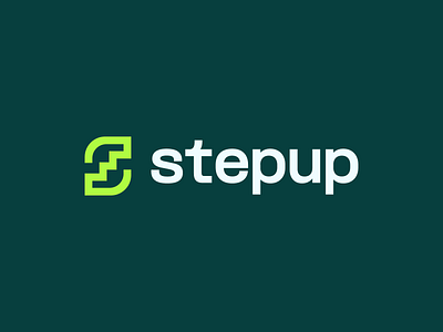 Stepup Logo Design abstract ai app bold branding clever corporate finance fintech logo minimal money monogram payment s saas startup step technology web