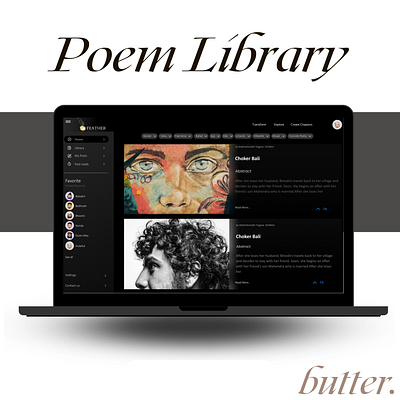 Poem Library author branding graphic design library poem poem library ui writings