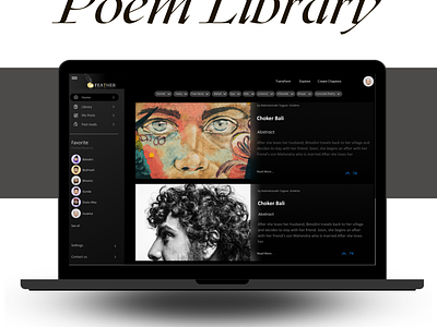Poem Library author branding graphic design library poem poem library ui writings