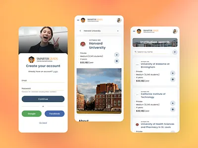 SmarterGrads adaptive design design education figma mobile design site ui uidesign university userinterface ux web web design website