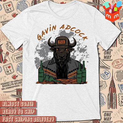 Gavin Adcock Graphite Bull painting t-shirt