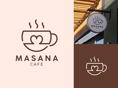 Masana Cafe Logo Design cafe cafe logo design coffee coffee logo coffee shop cup of coffee graphic design logo logo design masana cafe